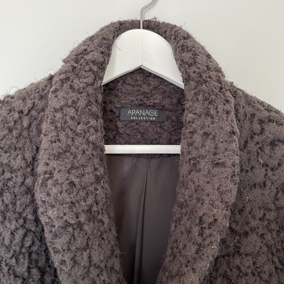 Apanage Charcoal Grey Teddy Coat, US 10 - Picture 3 of 5